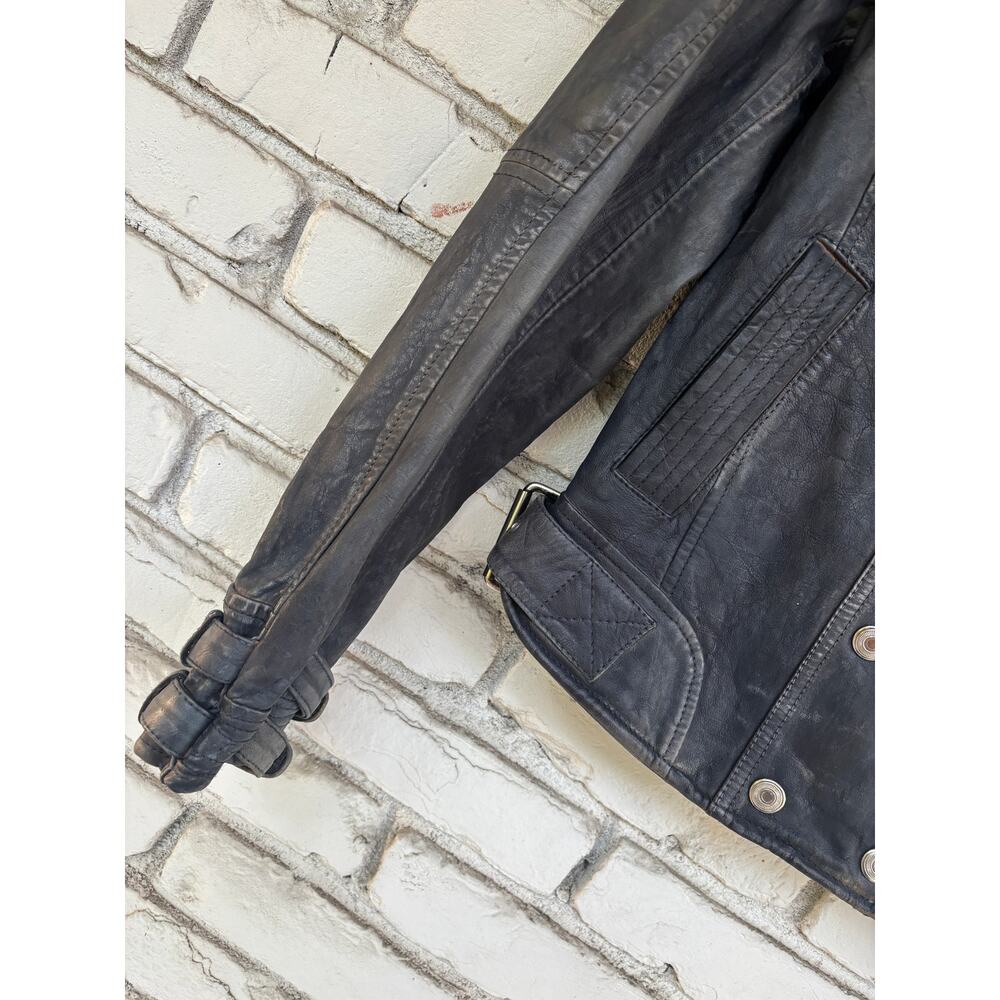 FREE PEOPLE Avis Distressed Lamb Leather Moto Jacket NWT S Small $498 - Picture 9 of 11